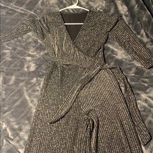 Black glitter jumpsuit